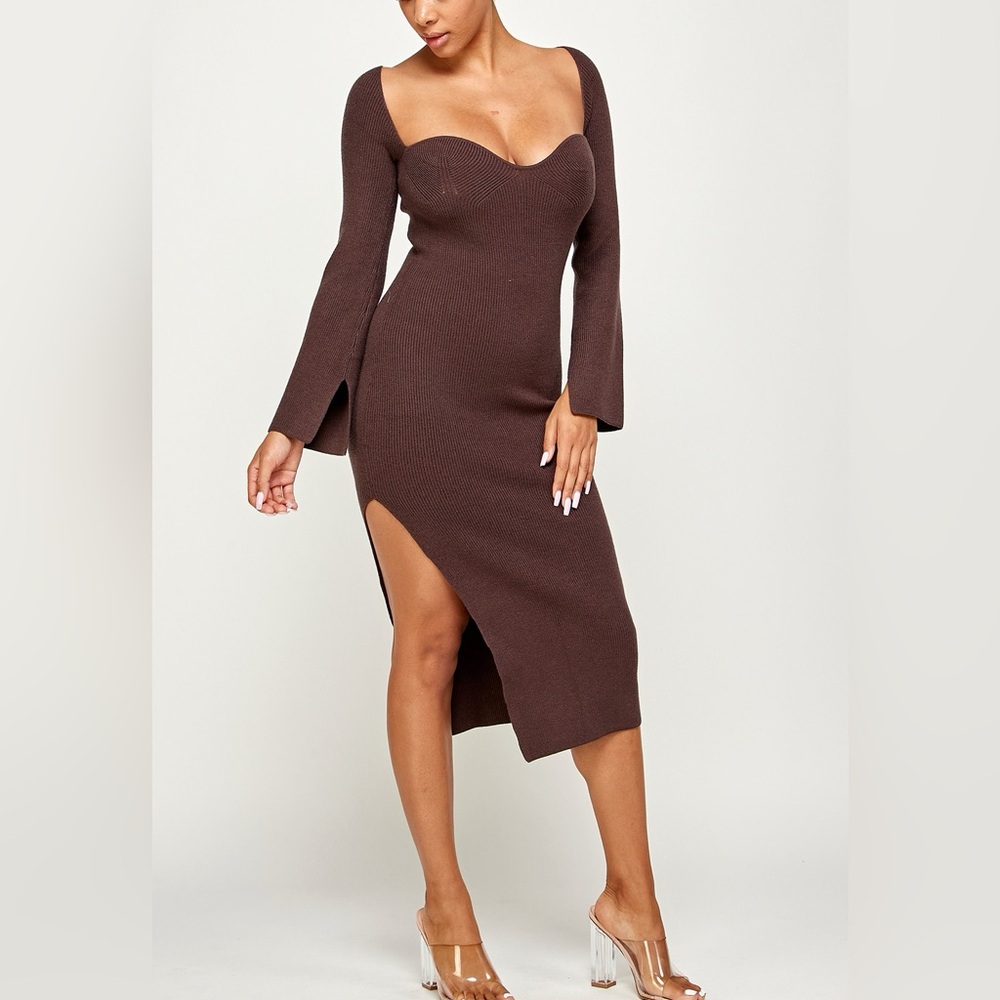New Her Bottari bare neck sweater Midi Dress size large